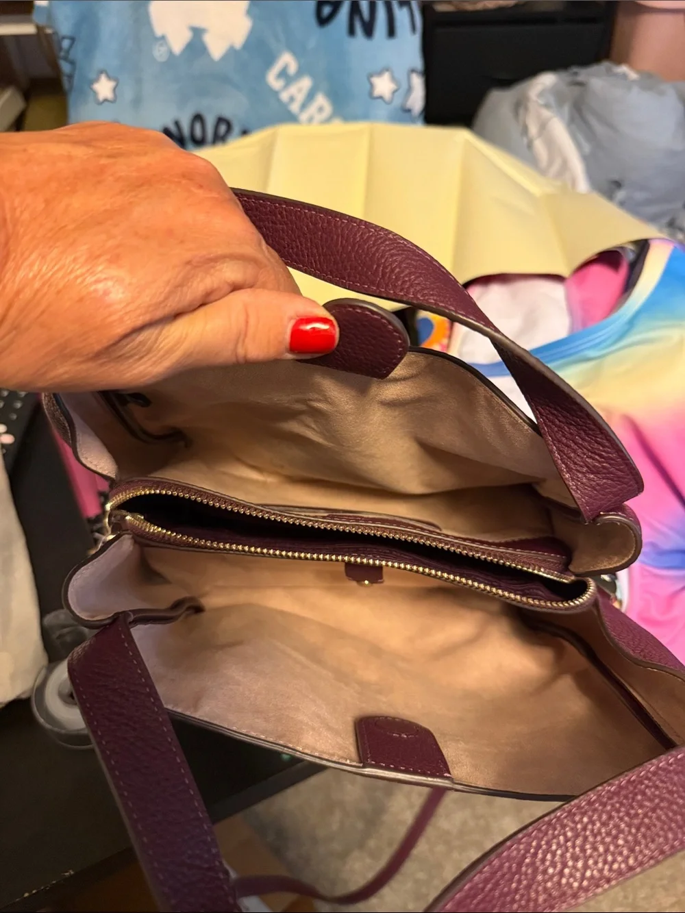 kate spade Plum Pebbled Leather Shoulder Bag